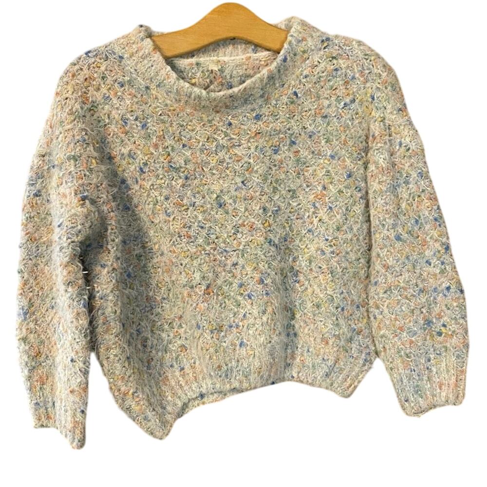 Raga Cozy Multicolor Knit Sweater whimsical comfort small cream fuzzy soft